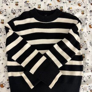 Streetwear Society Black and White Striped Sweater